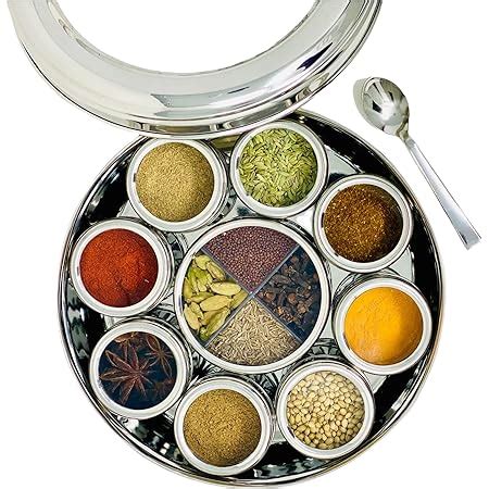 wooden or stainleses steel indian spice box|indian spice box.